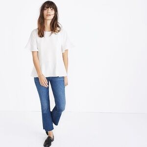 MADEWELL Flare-Hem Top Blouse